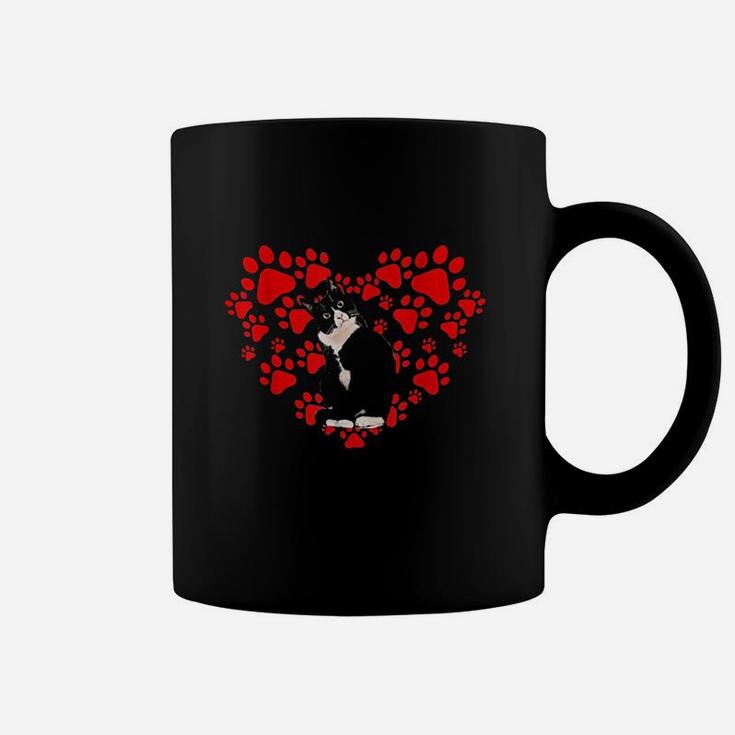 Cute Tuxedo Valentines Day Hearts For Cat Lovers Coffee Mug