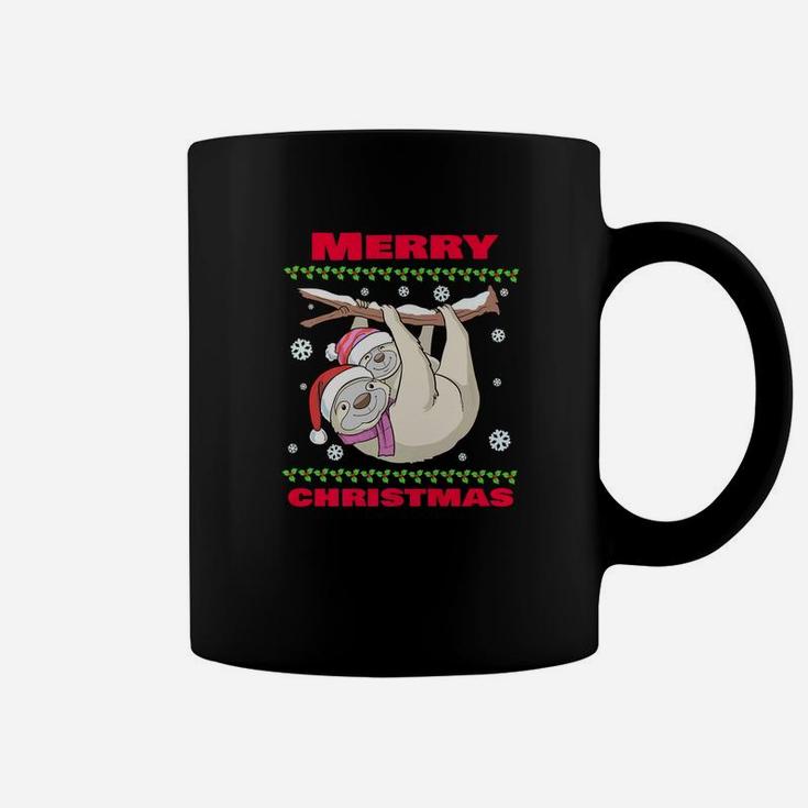 Cute Ugly Christmas Merry Christmas Santa Sloth Coffee Mug