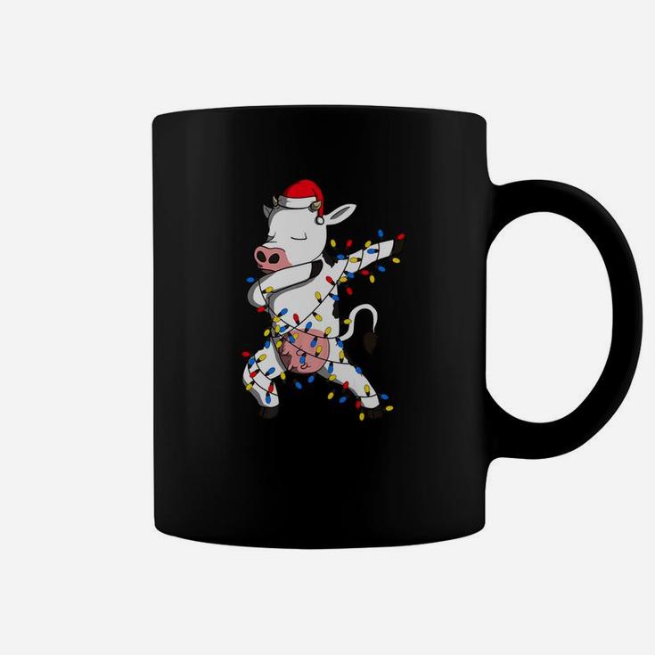 Dabbing Santa Claus Cow Christmas Tree Gift Coffee Mug