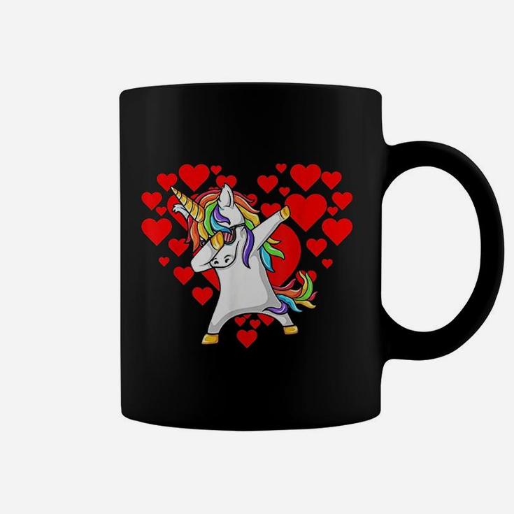 Dabbing Unicorn Hearts Valentines Day Funny Dab Kids Gift Coffee Mug