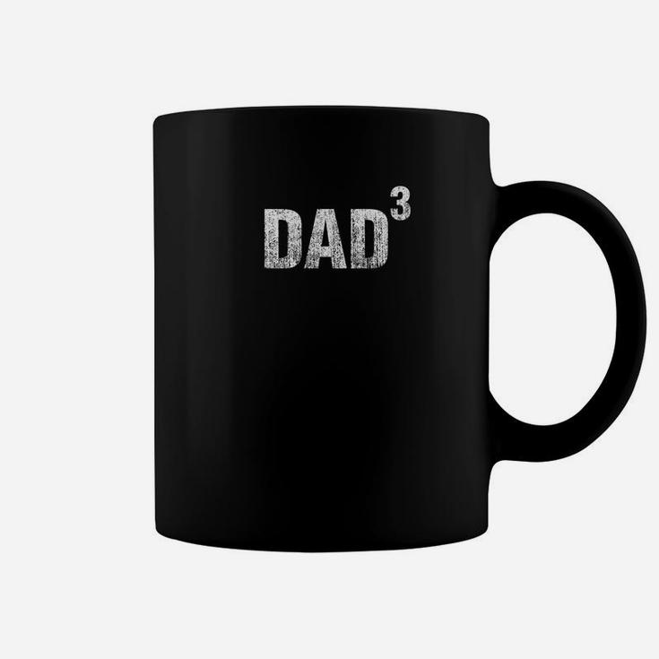 Dad Cubed Three Kids Dad Distressed Coffee Mug
