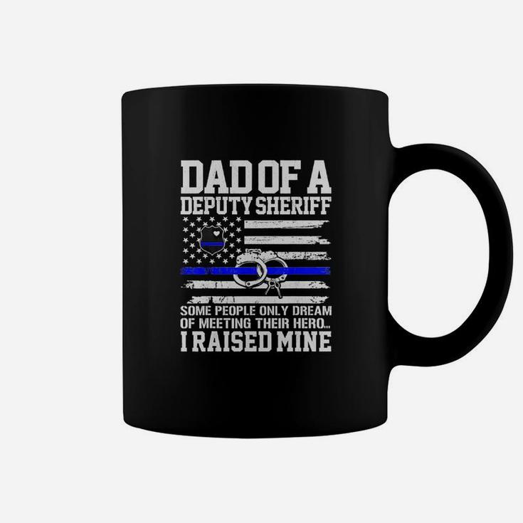 Dad Of A Deputy Sheriff Father Thin Blue Line American Flag Shirt Coffee Mug