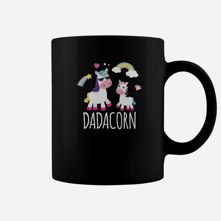 Dadacorn Unicorn Fathers Day Unicorn Dad And Baby Coffee Mug