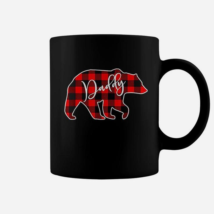 Daddy Bear Red Plaid Matching Family Christmas Coffee Mug