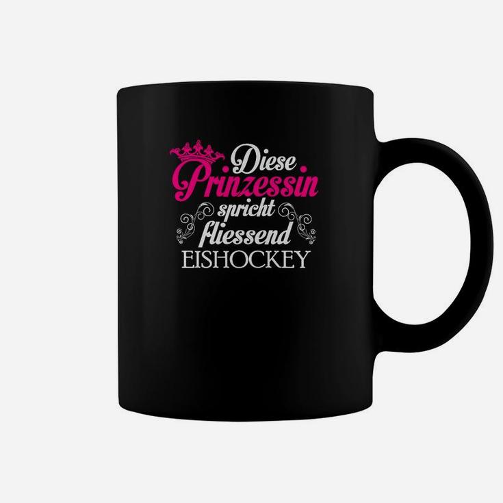 Damen Tassen Prinzessin spricht Eishockey, Humorvolles Motiv