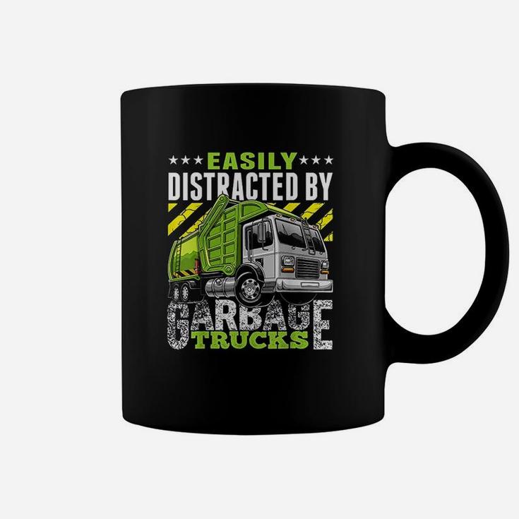 Easily Distracted By Garbage Trucks Funny Gift Coffee Mug