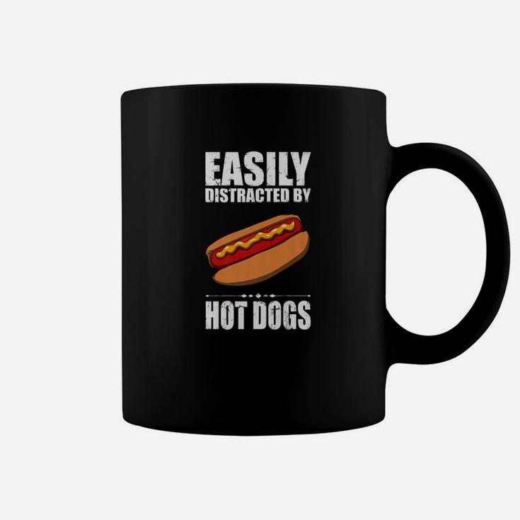 Easily Distracted By Hot Dogs Funny Sausage Hot Dog Coffee Mug