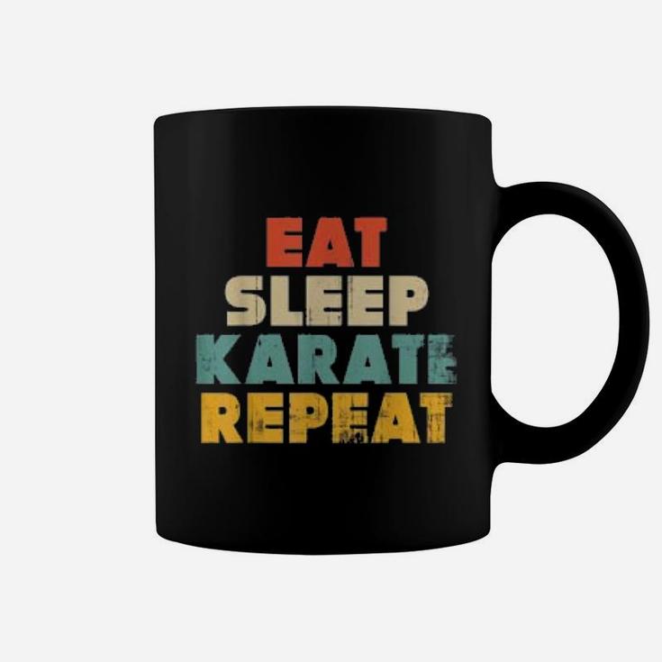 Eat Sleep Karate Repeat Funny Karateka Vintage Retro Coffee Mug