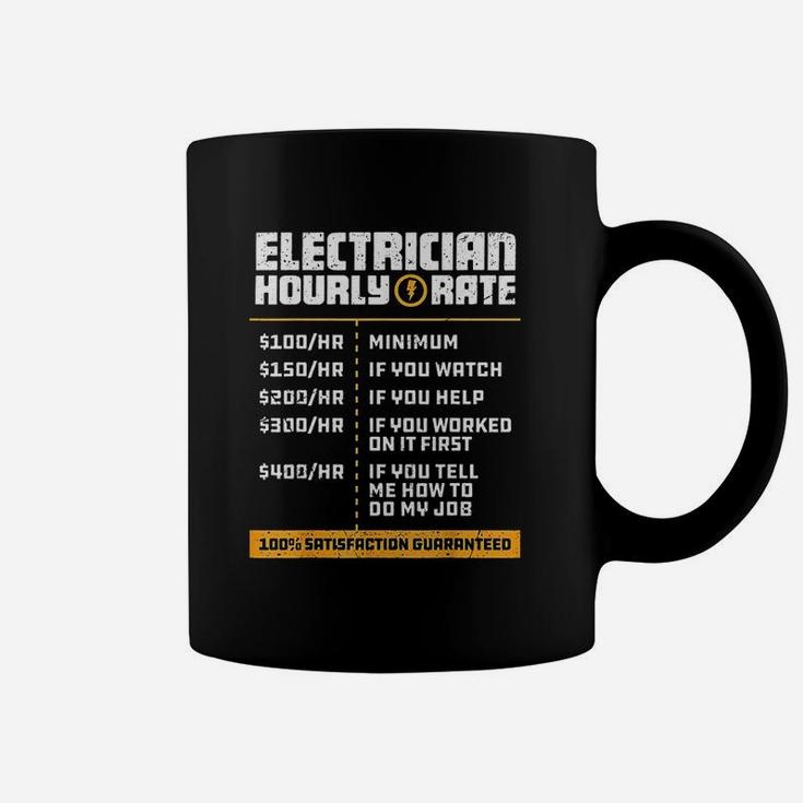 Electrician Hourly Rate Funny Lineman Dad Vintage Gifts Coffee Mug