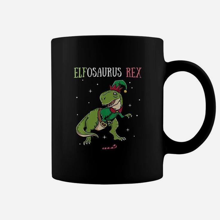 Elf Dinosaur Elves Christmas Coffee Mug