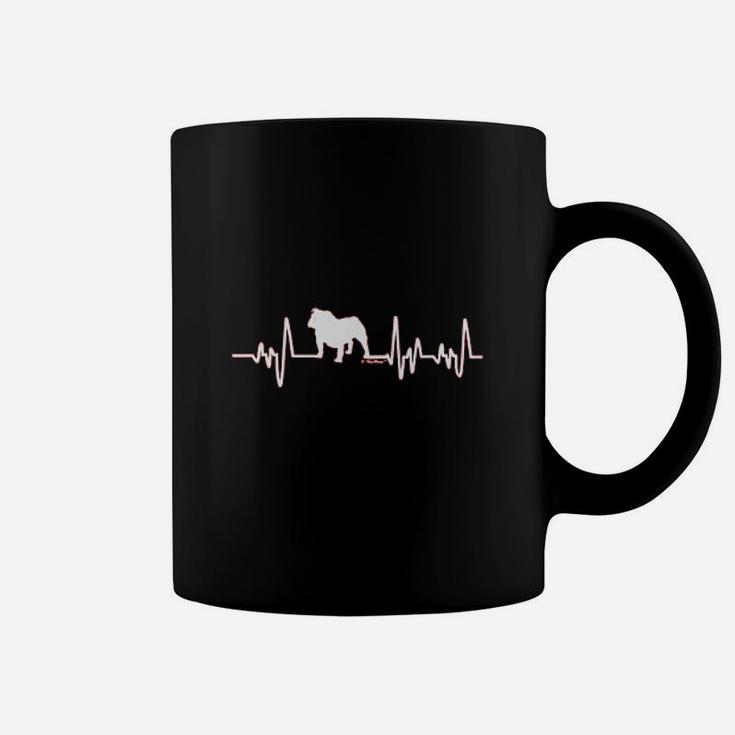English Bulldog Gifts Dog Lover Heartbeat Bulldog Coffee Mug