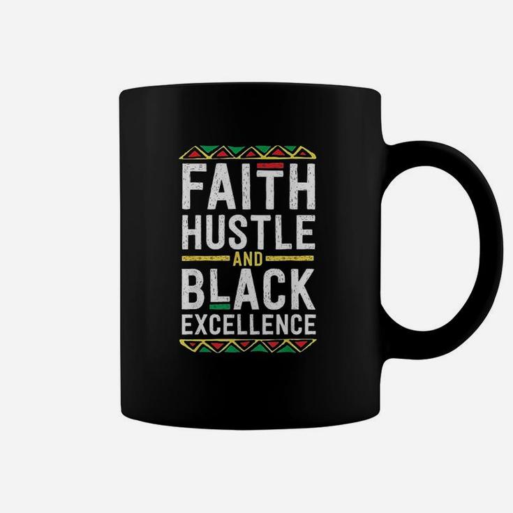Faith Hustle And Black Excellence For Men Boys Tribal Coffee Mug