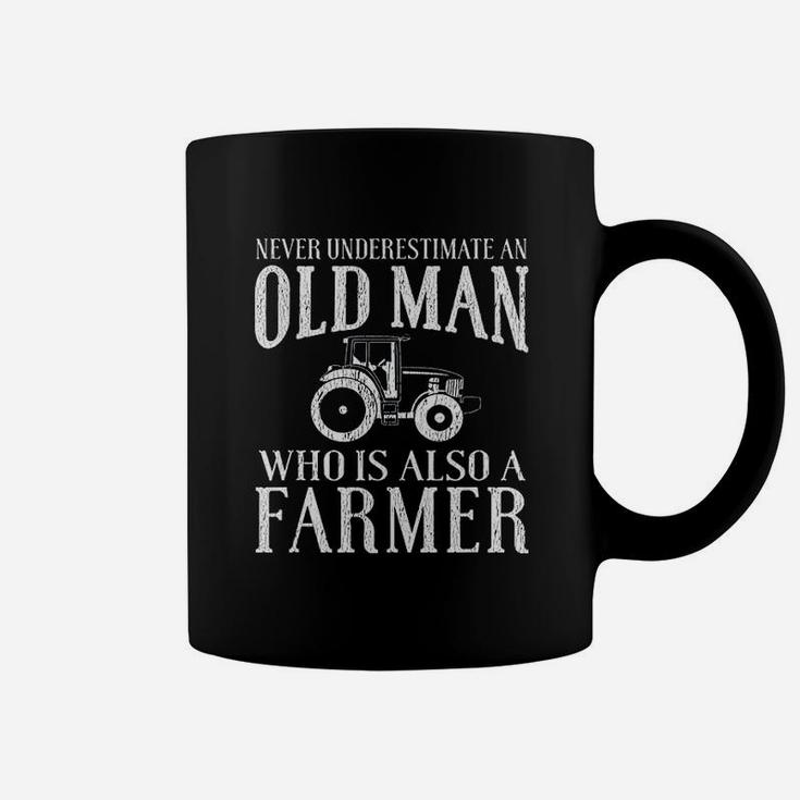 Farmer Funny Gift Never Underestimate An Old Man Farmer Coffee Mug