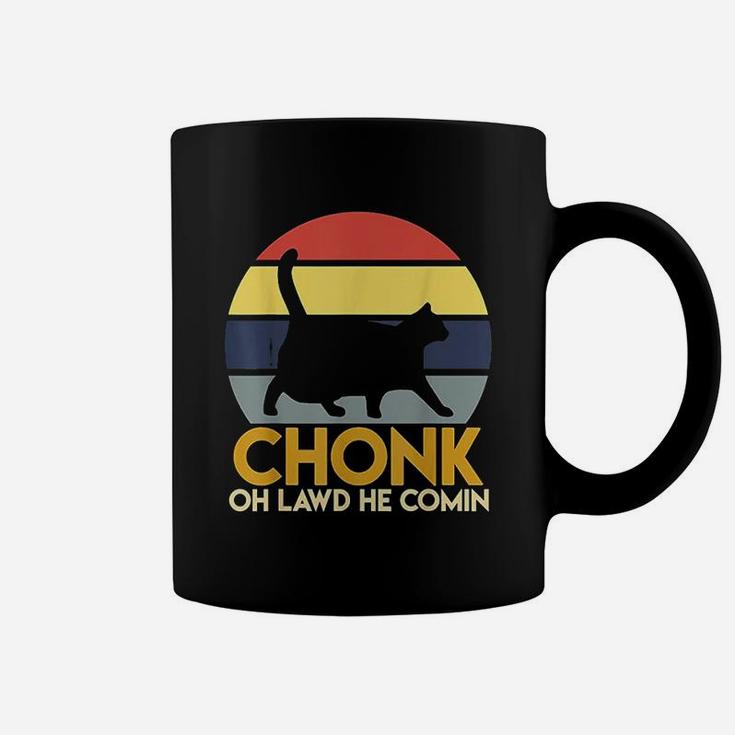 Fat Cats Chonk Oh Lawd He Comin Vintage Retro Sunset Coffee Mug