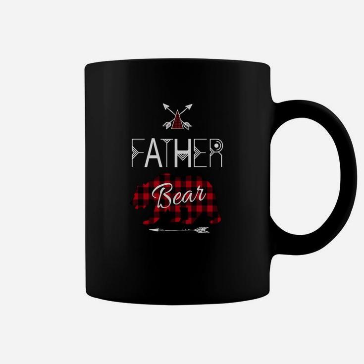 Father Bear Shirt Buffalo Plaid Family Camping Gear Coffee Mug