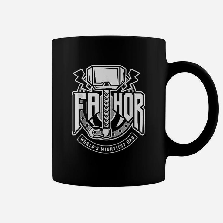 Fathor Worlds Mightiest Dad Funny Cool Viking Father Gift Coffee Mug