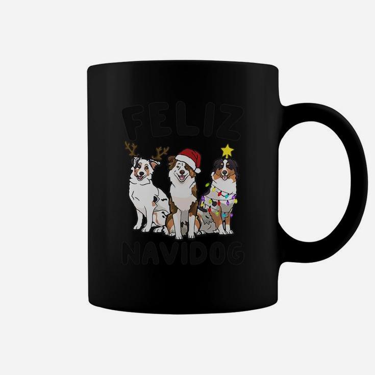 Feliz Navidog Australian Shepherd Dog Christmas Coffee Mug