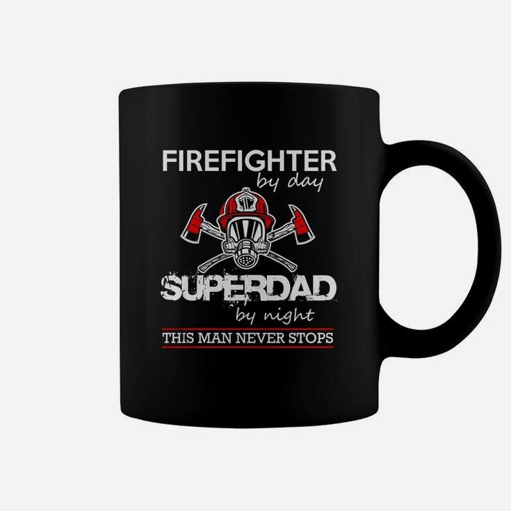 Firefighter By Day Super Dad Coffee Mug