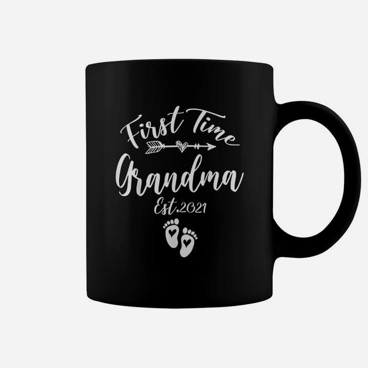 First Time Grandma Est 2021 Matching Family Christmas Coffee Mug