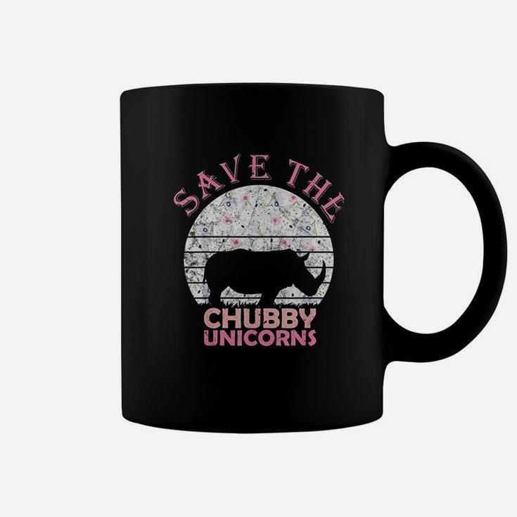 Floral Rhino Gift For Girls Women Save The Chubby Unicorns Coffee Mug