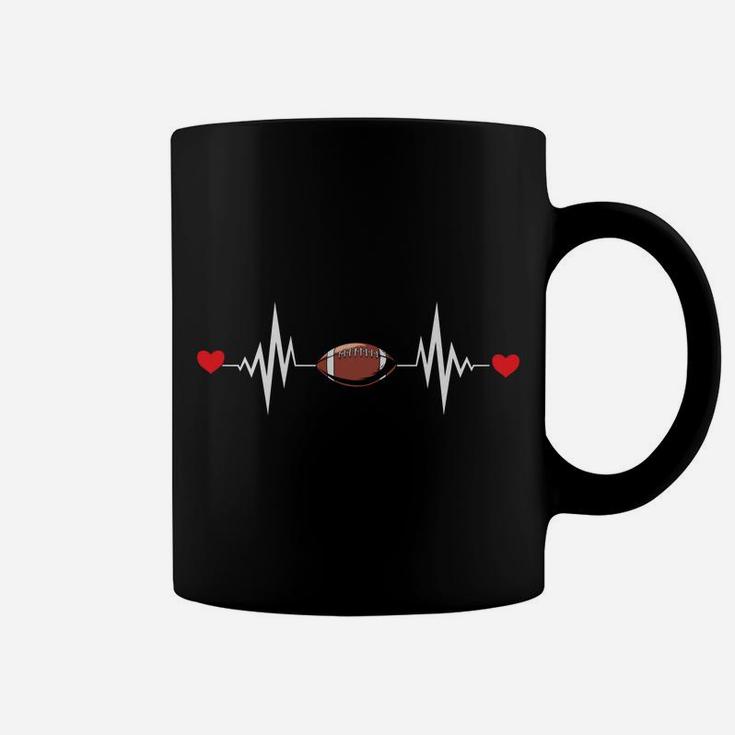 Football Heartbeat Funny Sport Gift For Football Lovers Coffee Mug