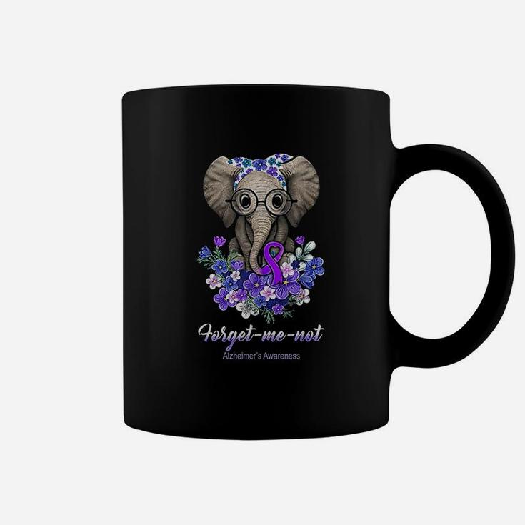 Forget Me Not Alzheimers Awareness Elephant Flower Coffee Mug