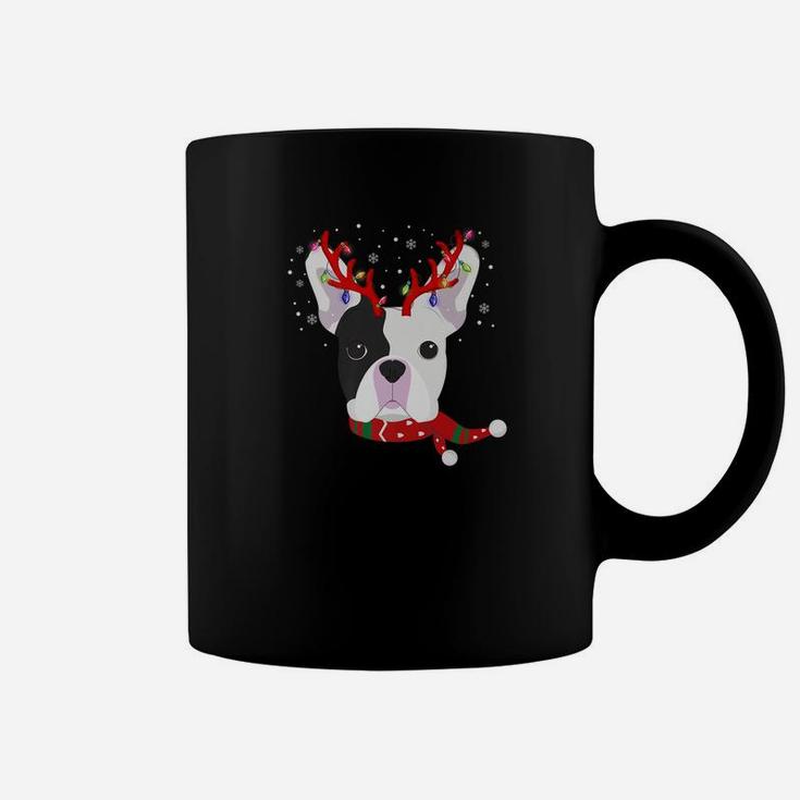 French Bulldog Reindeer Reindeer Antlers Christmas Coffee Mug