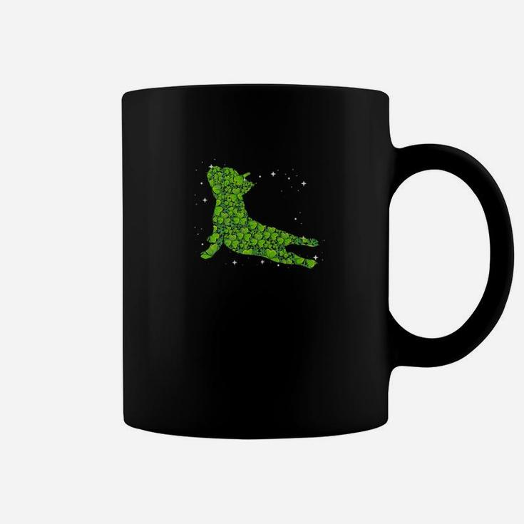 French Bulldog Yoga Shamrocks Irish Paddy Day Coffee Mug