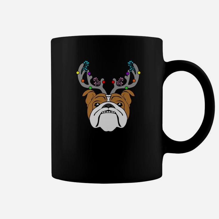 Funny Bulldog Antlers Xmas Dog Christmas Coffee Mug