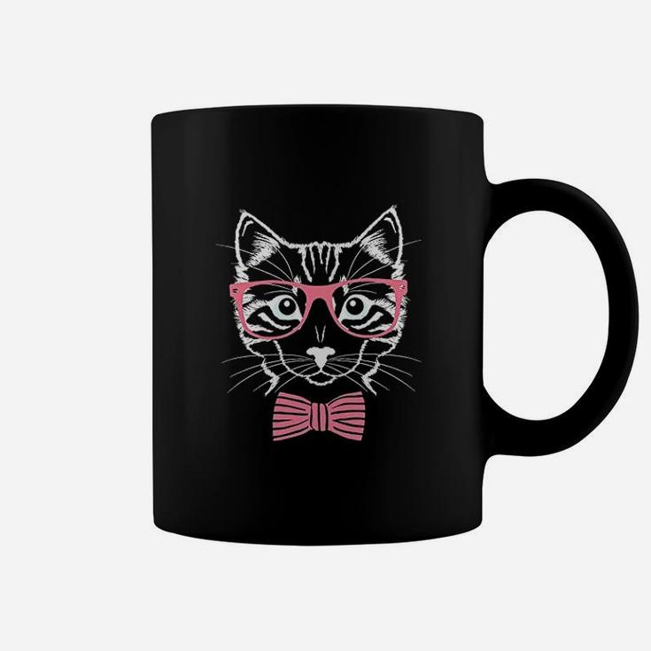 Funny Cat Pink Glasses Vintage Coffee Mug