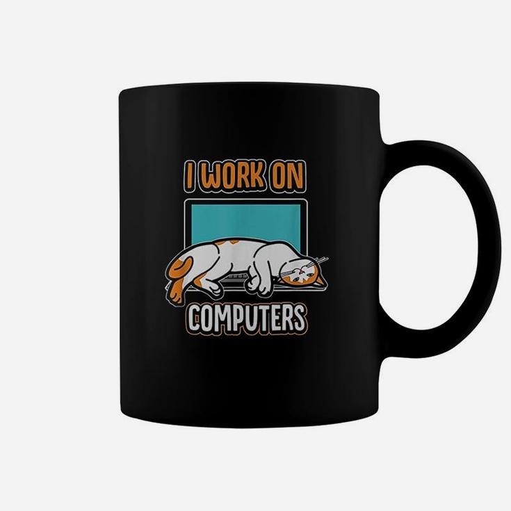 Funny Cats And Computers Halloween Kitty For Pet Lovers Coffee Mug