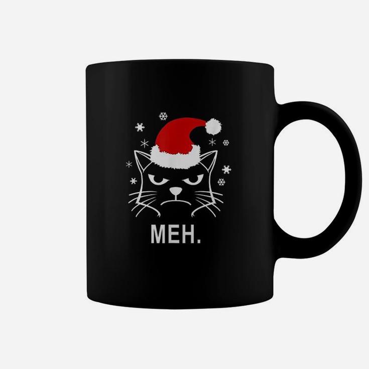 Funny Christmas Cat Meh Coffee Mug