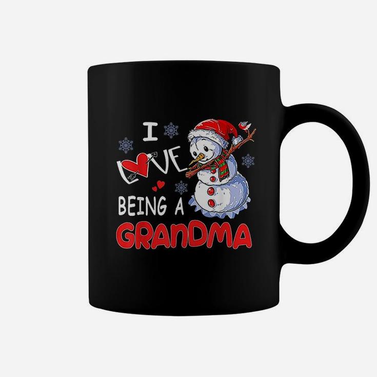 Funny Christmas I Love Being A Grandma Snowman Coffee Mug