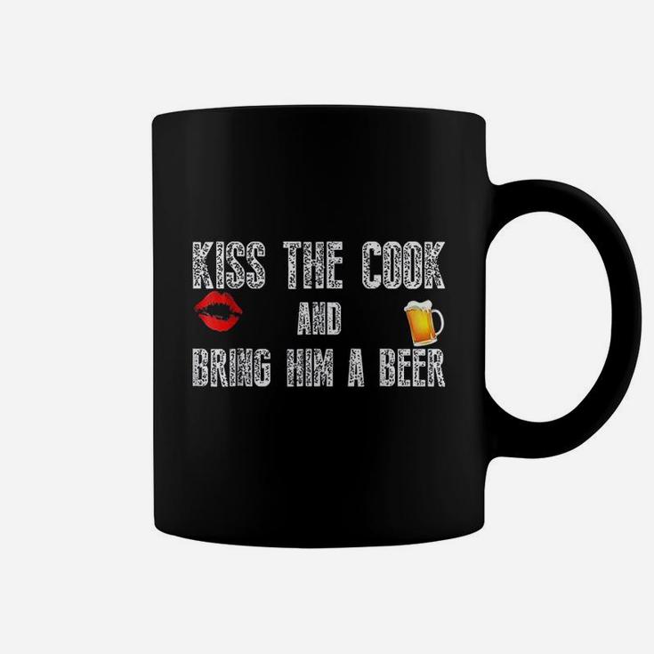 Funny Cook Kiss The Cook And Bring Him A Beer Coffee Mug