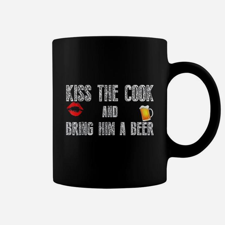 Funny Cook Kiss The Cook And Bring Him A Beer Coffee Mug