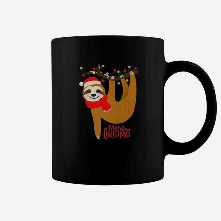 Funny Cute Christmas Sloth With Christmas Light Gift Coffee Mug