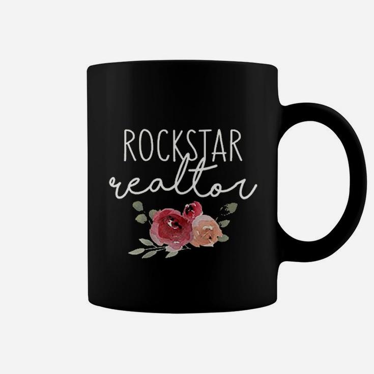 Funny Cute Realtor Woman Female Gift Rockstar Realtor Flower Coffee Mug