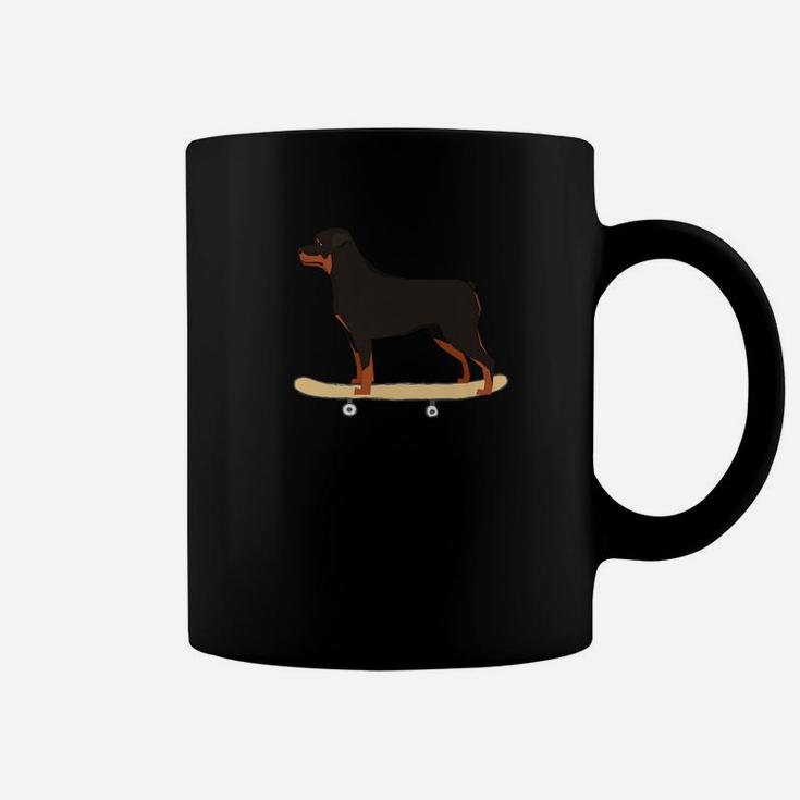 Funny Great Rottweiler Skateboarding Puppy Dog Gift Coffee Mug