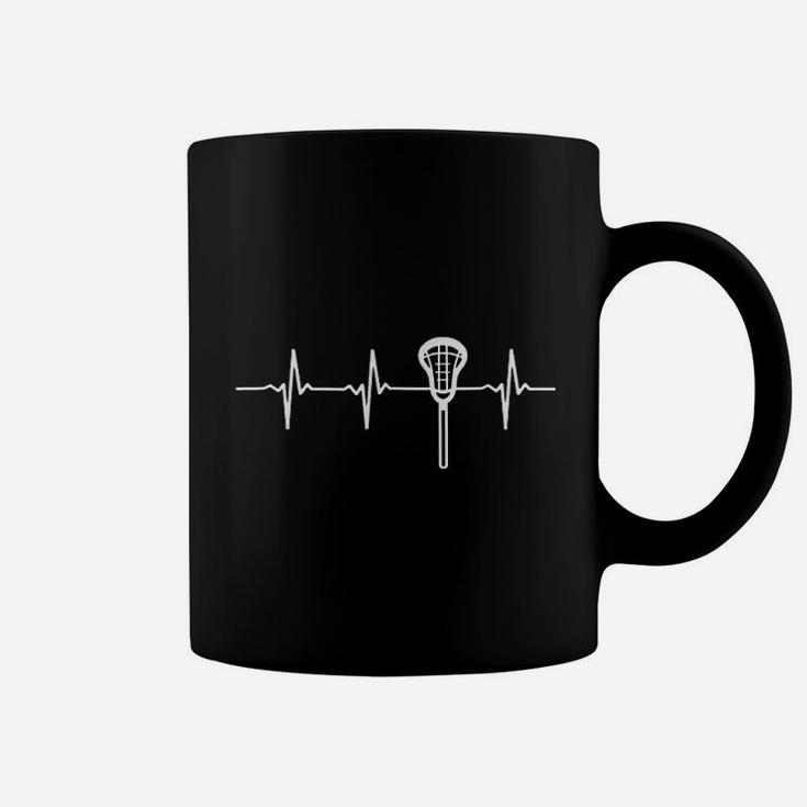 Funny Heartbeat Lacrosse Player Gift Dad Mom Love Coffee Mug