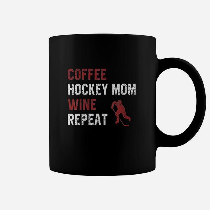 Funny Hockey Mom Sayings Coffee Hockey Mom Wine Repeat Coffee Mug