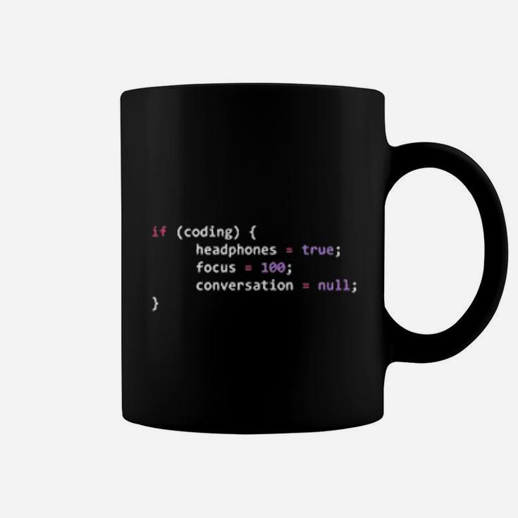 Funny Joke Programmer If Coding Headphones Focus Coffee Mug