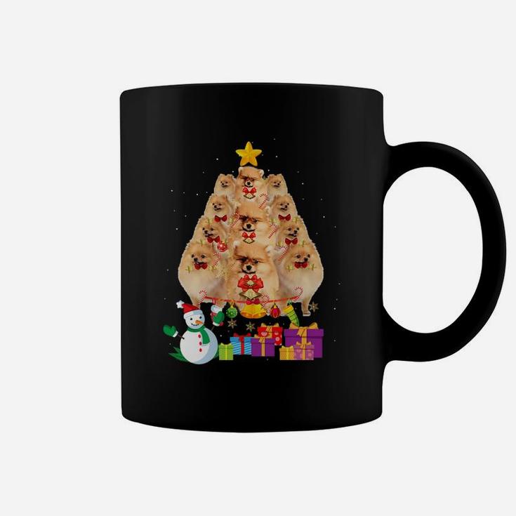 Funny Pomeranian Christmas Dog Tree Xmas Gift Coffee Mug