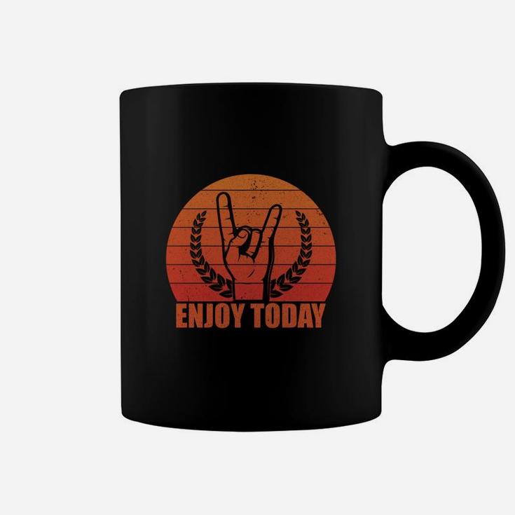 Funny Retro Music Gift Enjoy Today I Love Music Coffee Mug