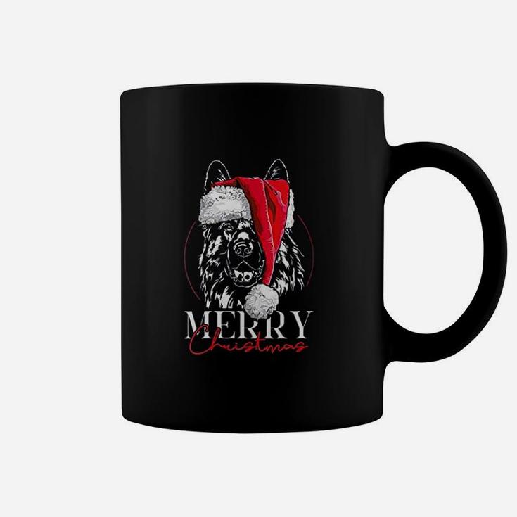 Funny Santa German Shepherd Merry Christmas Coffee Mug