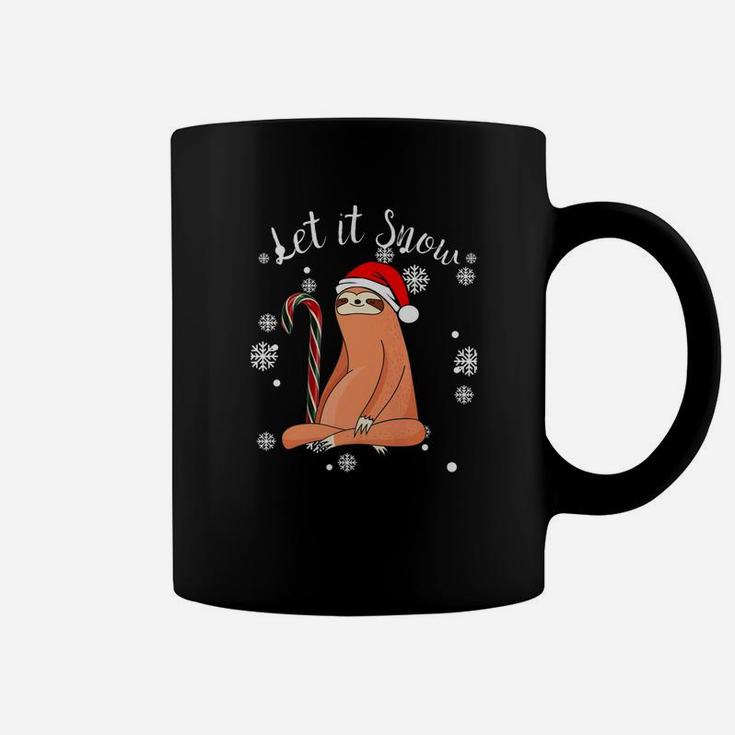 Funny Santa Sloth Let It Snow Holiday Christmas Gift Coffee Mug
