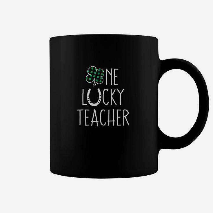 Funny St Patricks Day Gift For Prek Kinder One Lucky Teacher Coffee Mug