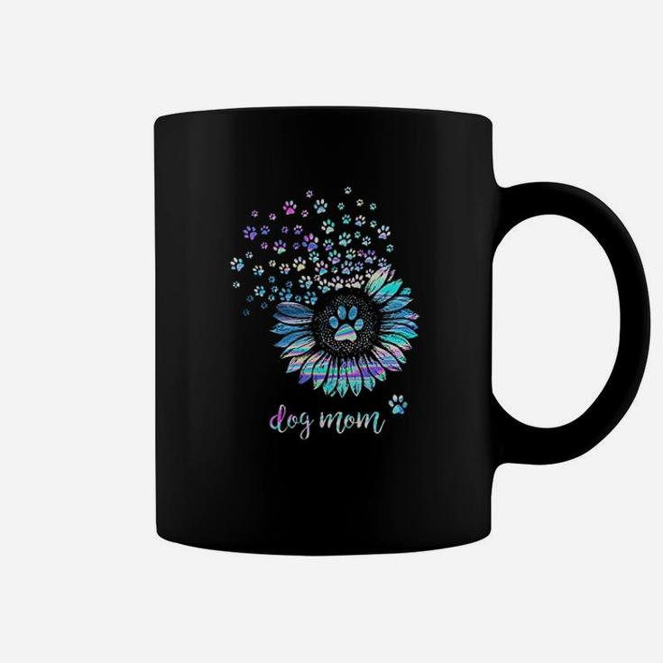 Funny Sunflower And Paw Dog Mom Dog Lovers Coffee Mug