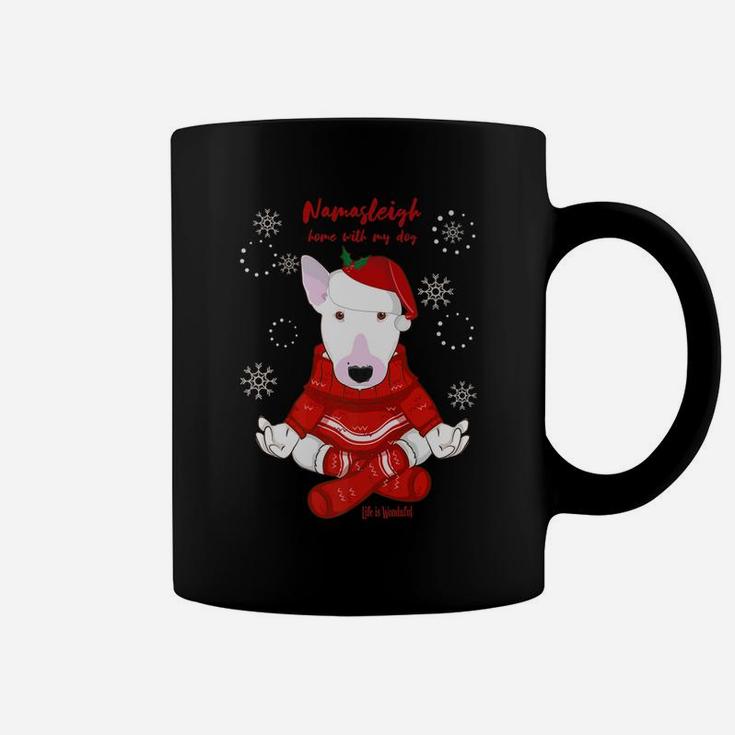 Funny Yoga Christmas Dog Bull Terrier Lovers Coffee Mug
