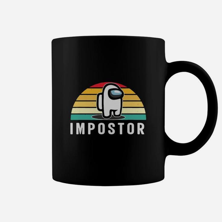 Gaming Meme Impostor Among Game Us Sus Gift Vintage Sunset Coffee Mug