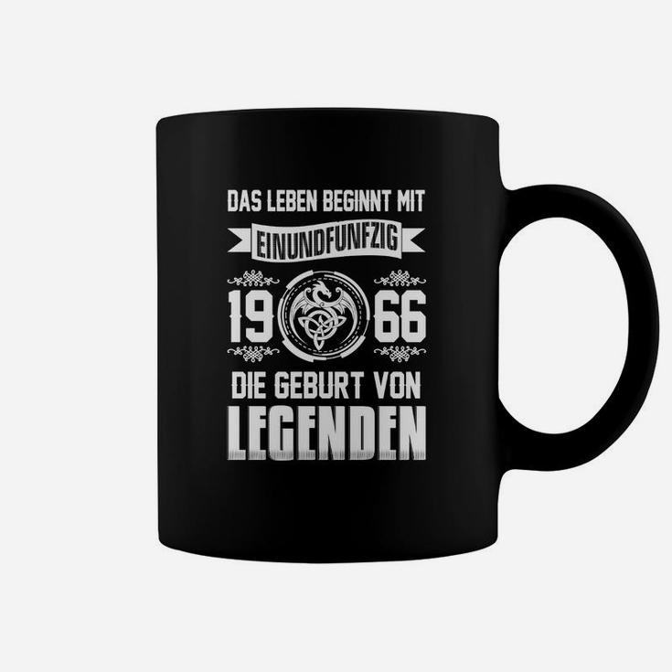 Geburtstags-Tassen Legenden 1966, Leben beginnt bei 51 Design